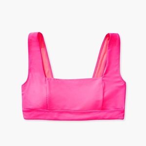 Plus Size Hot Pink Square Neck Bikini Top